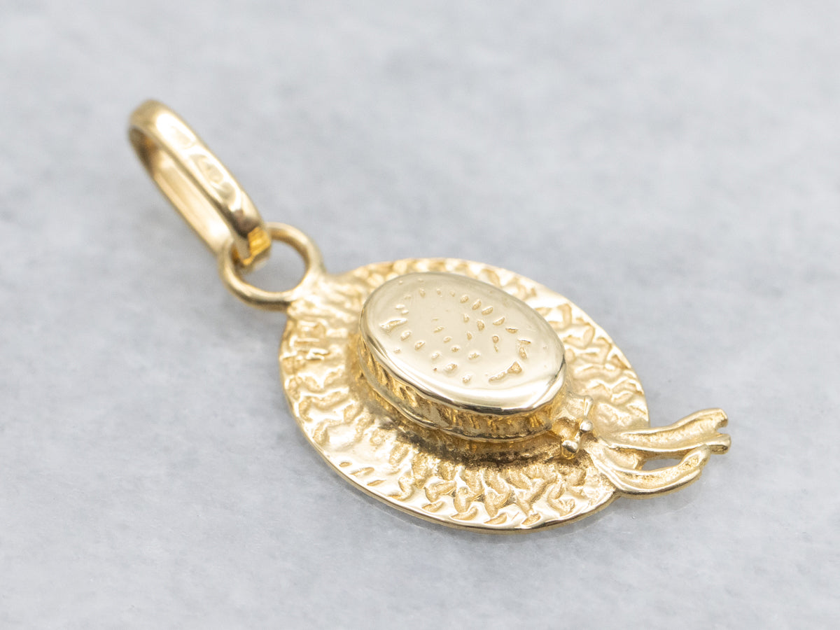 Vintage Gold Sunday Bonnet Charm