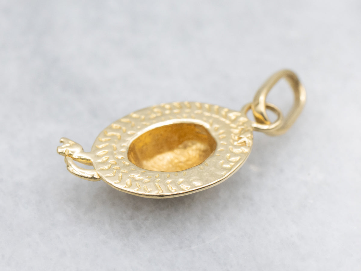 Vintage Gold Sunday Bonnet Charm