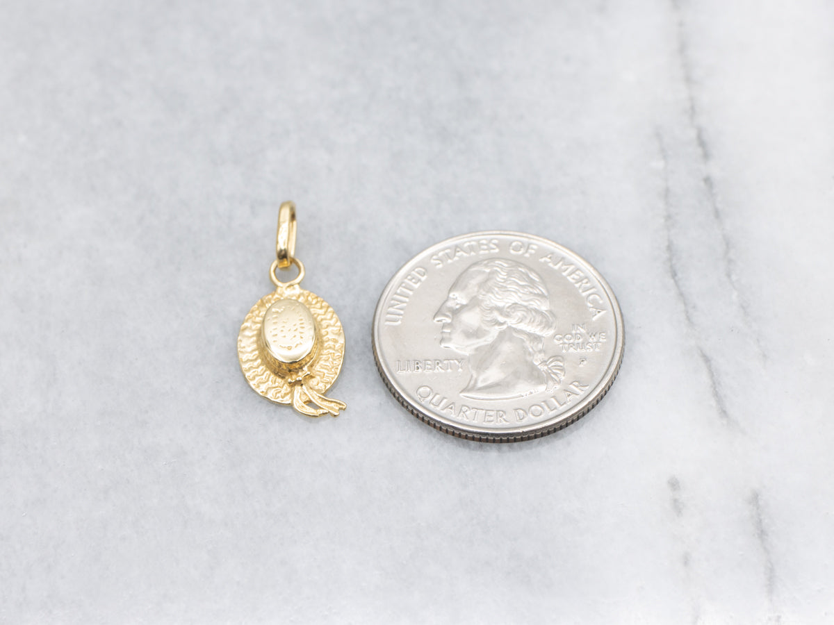 Vintage Gold Sunday Bonnet Charm