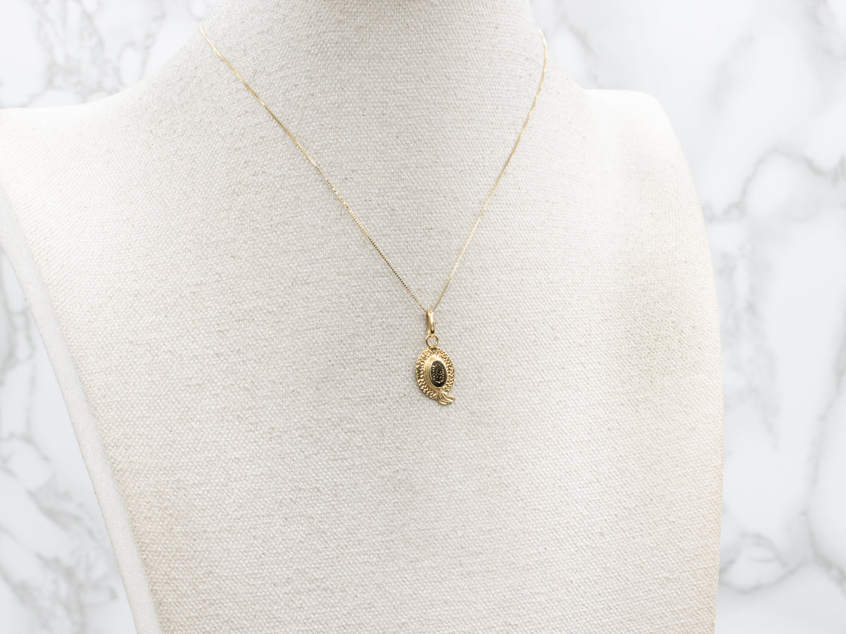 Vintage Gold Sunday Bonnet Charm