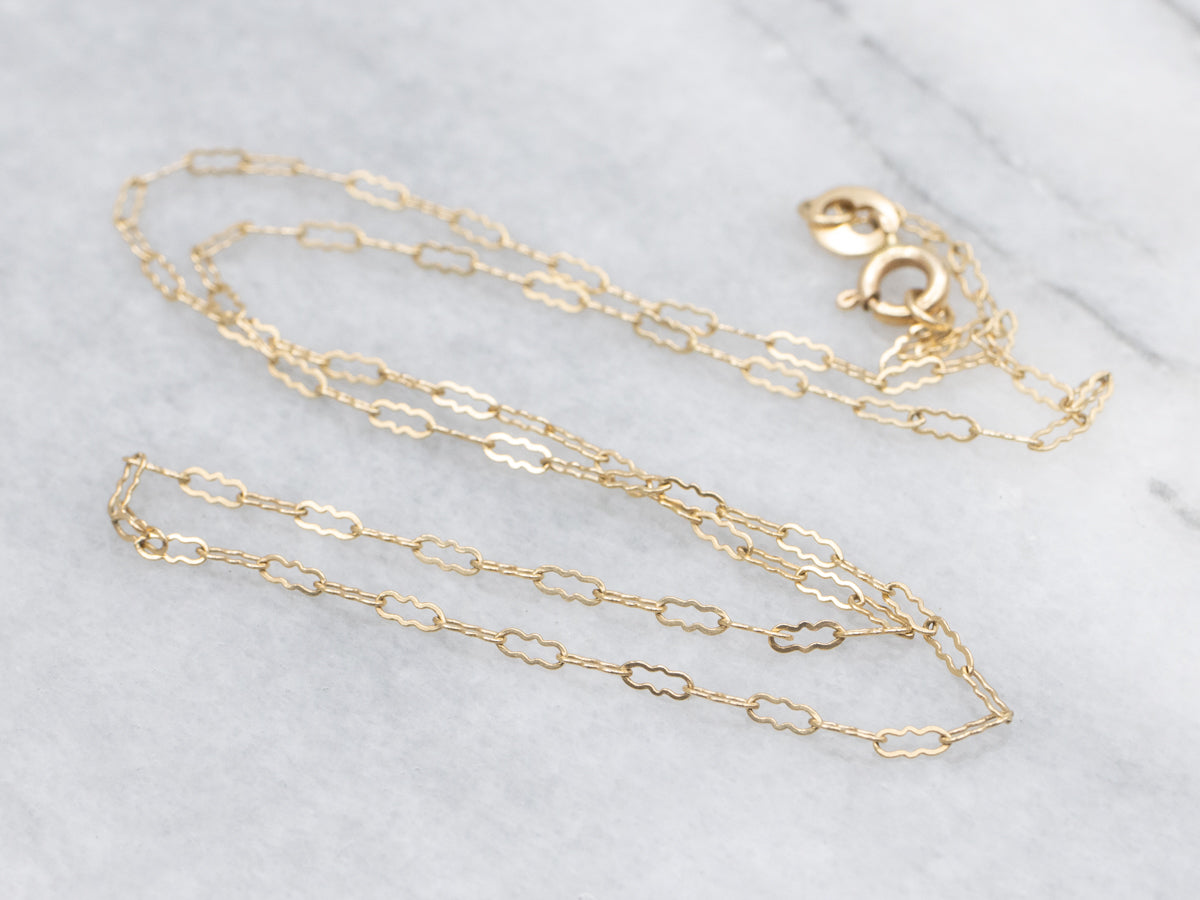 Yellow Gold Crinkle-Link Chain