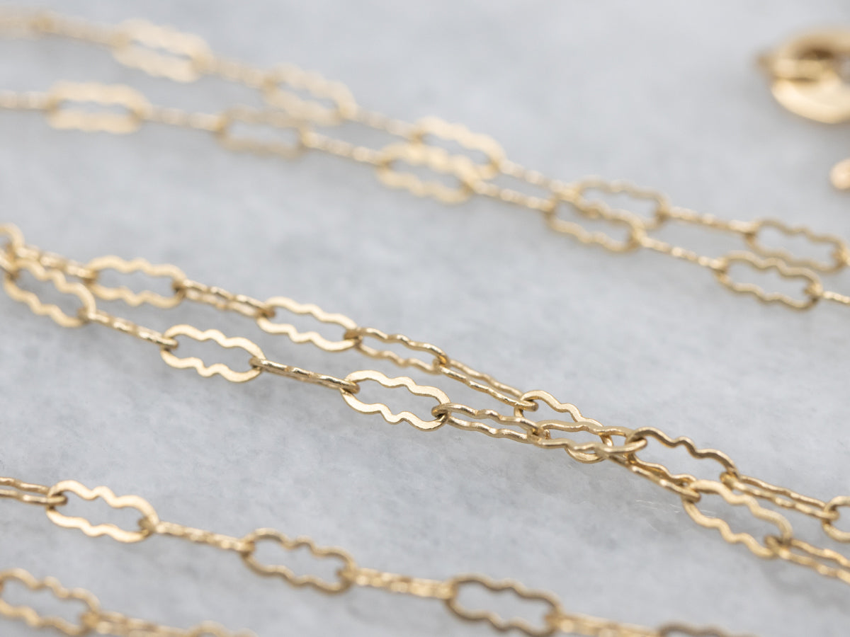 Yellow Gold Crinkle-Link Chain