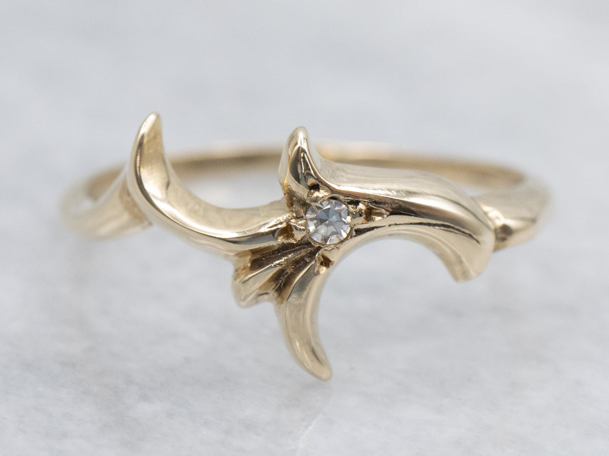 Modernist Diamond Solitaire Ring