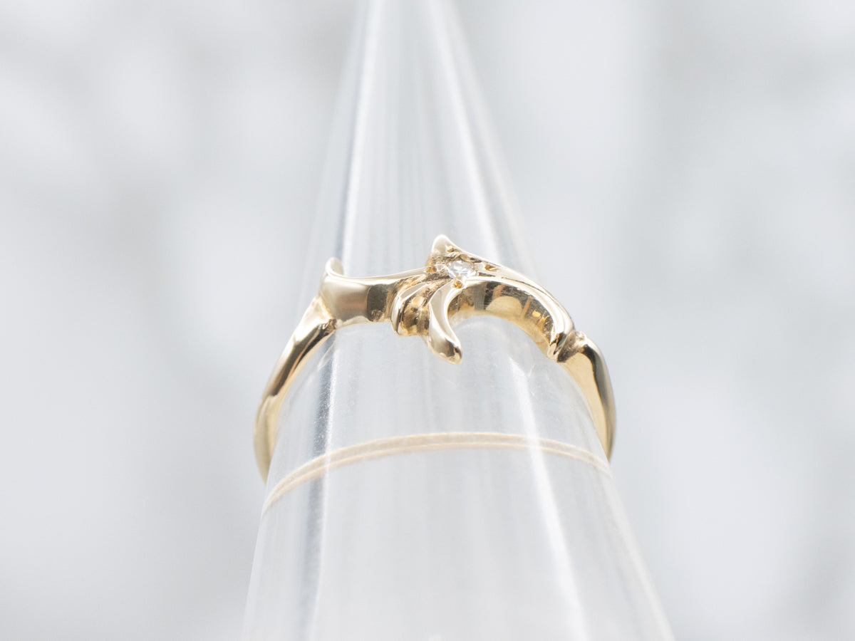 Modernist Diamond Solitaire Ring