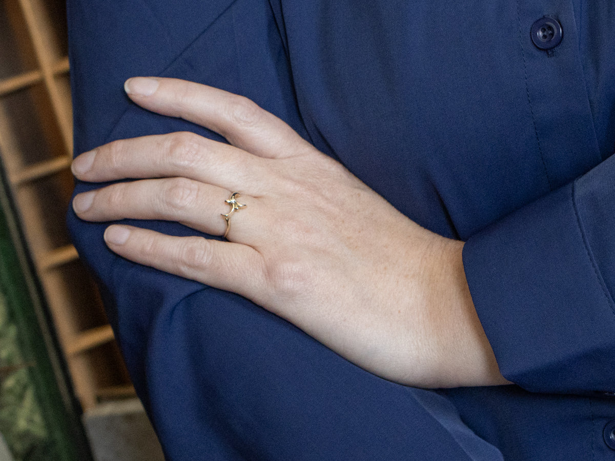 Modernist Diamond Solitaire Ring