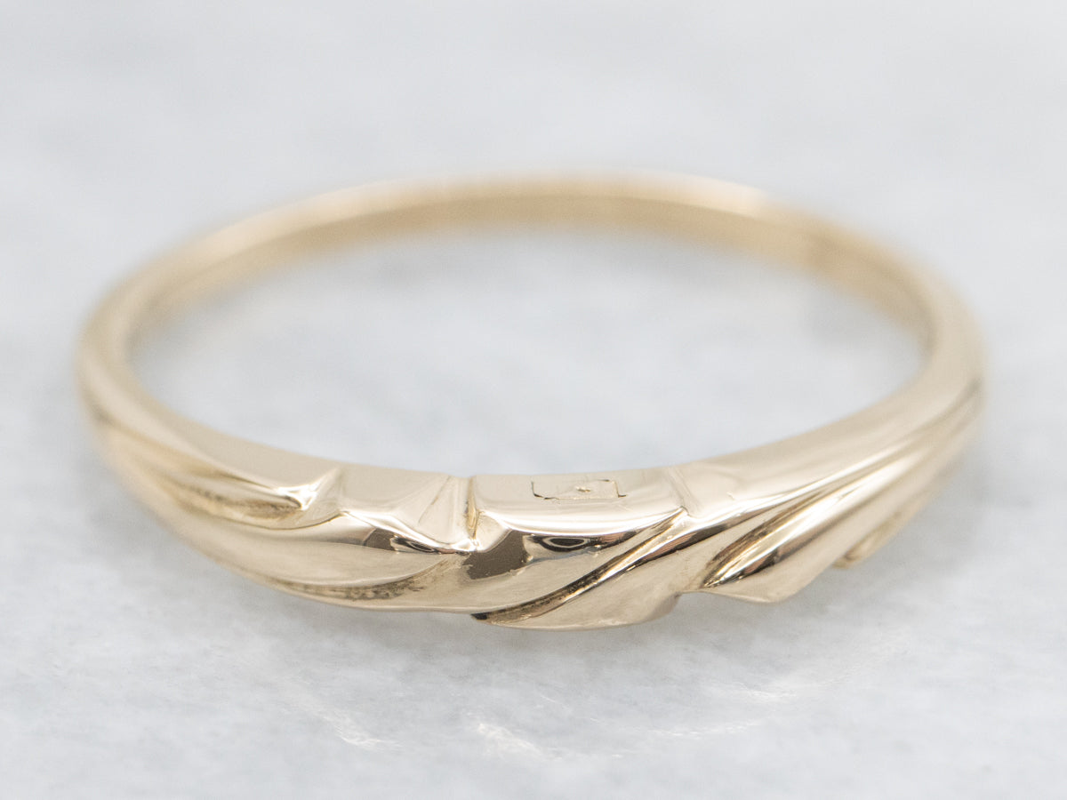 Twisting Yellow Gold Band