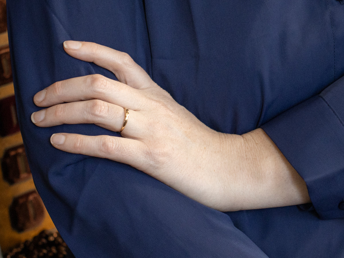 Twisting Yellow Gold Band