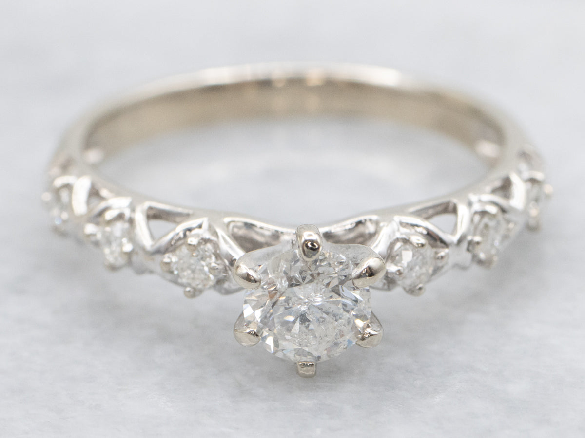 Modern White Gold Diamond Engagement Ring
