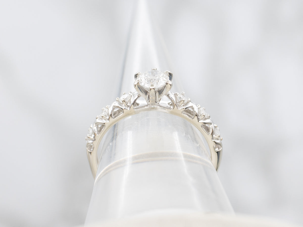 Modern White Gold Diamond Engagement Ring