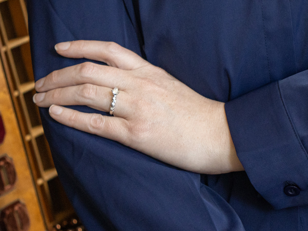 Modern White Gold Diamond Engagement Ring