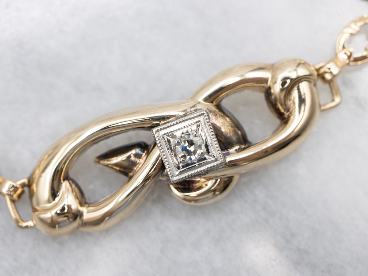 Amethyst and Diamond Vintage Link Bracelet