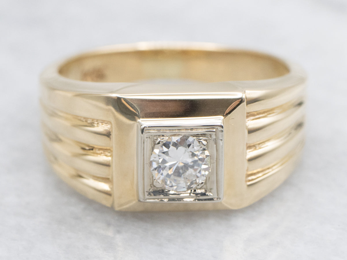 Men's Vintage Diamond Solitaire Ring