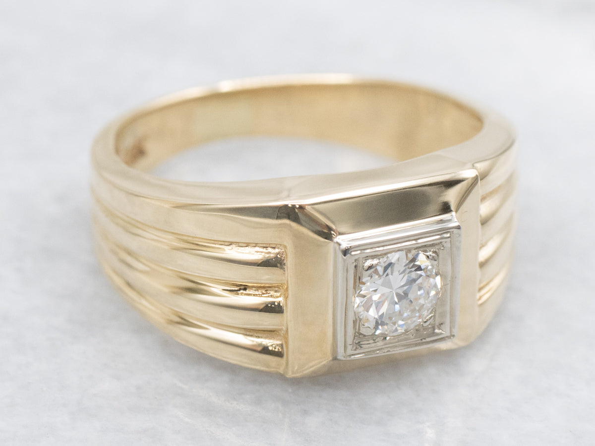 Men's Vintage Diamond Solitaire Ring