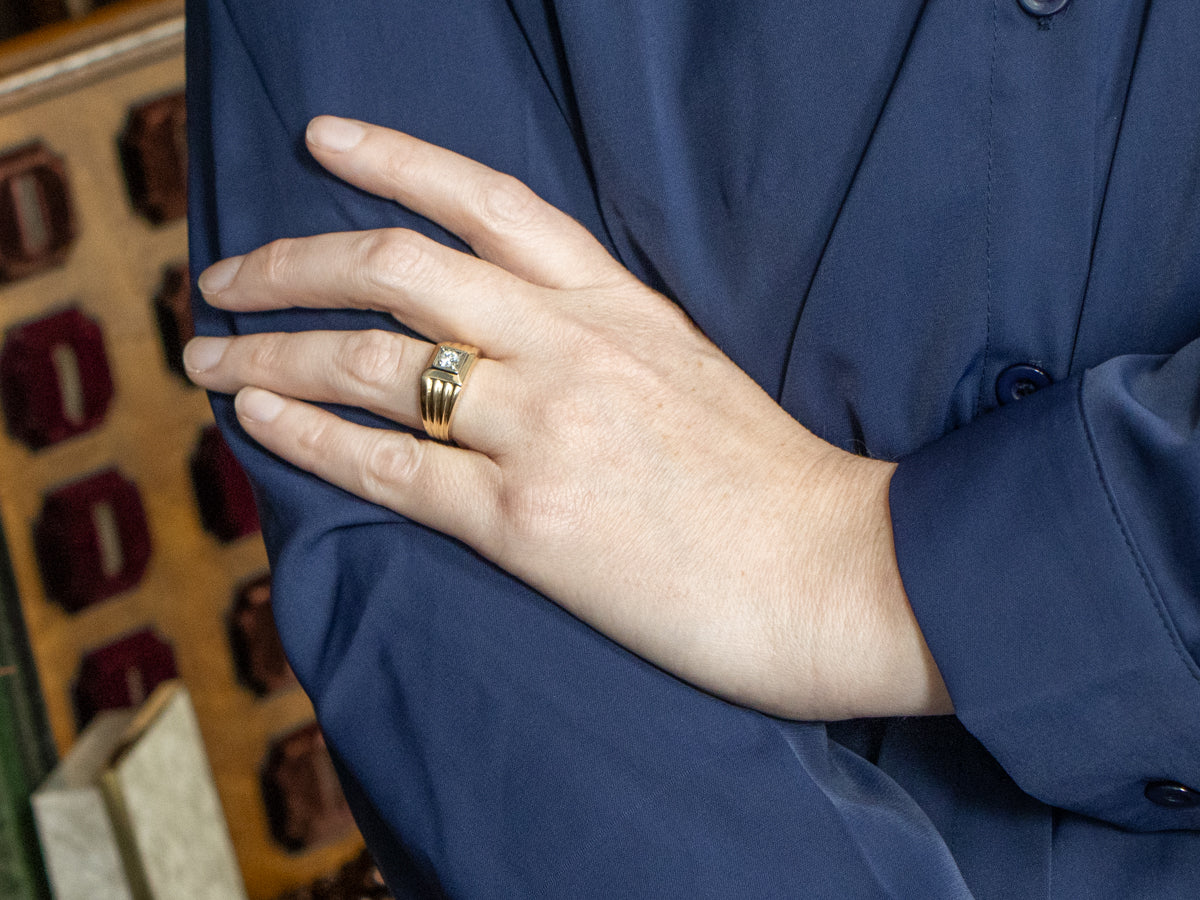 Men's Vintage Diamond Solitaire Ring