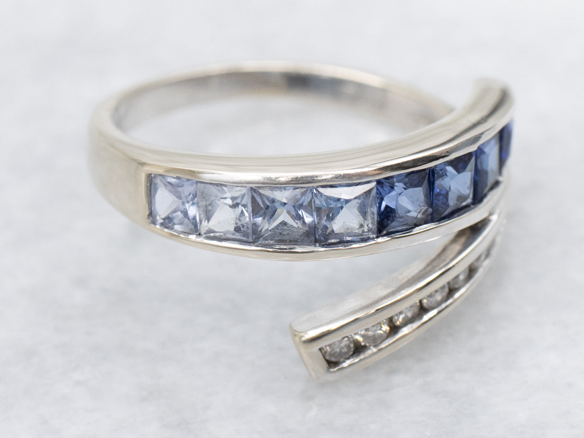 Gradient Sapphire and Diamond Bypass Band