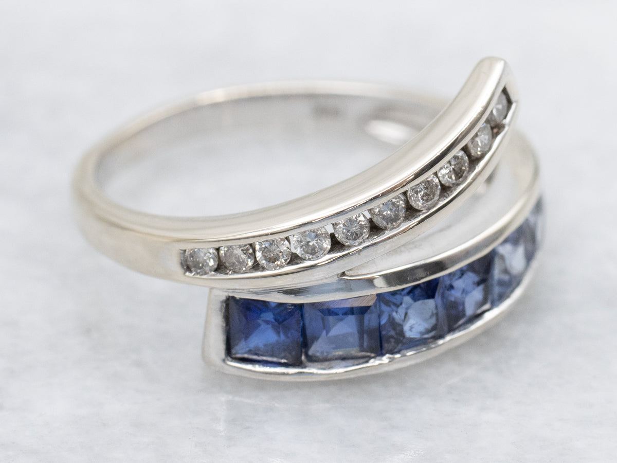 Gradient Sapphire and Diamond Bypass Band