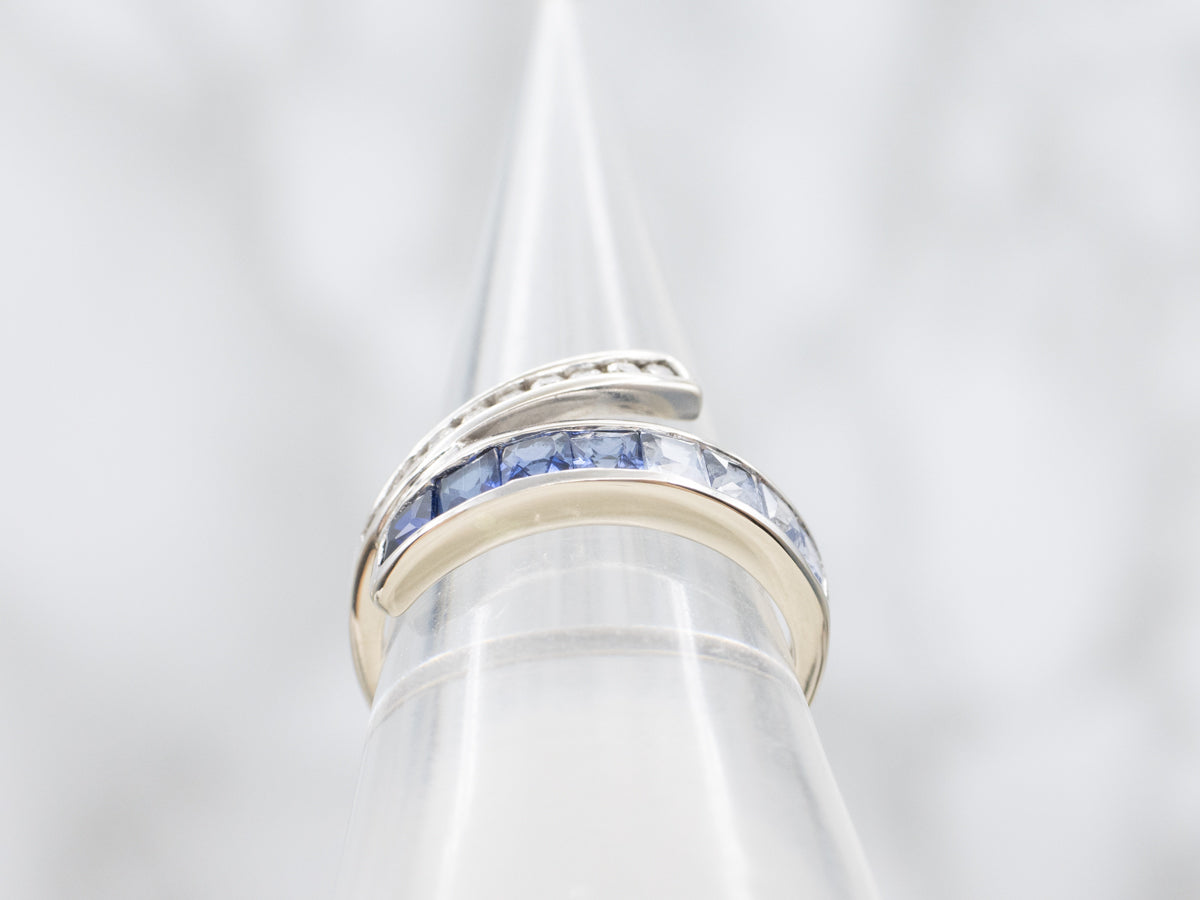 Gradient Sapphire and Diamond Bypass Band