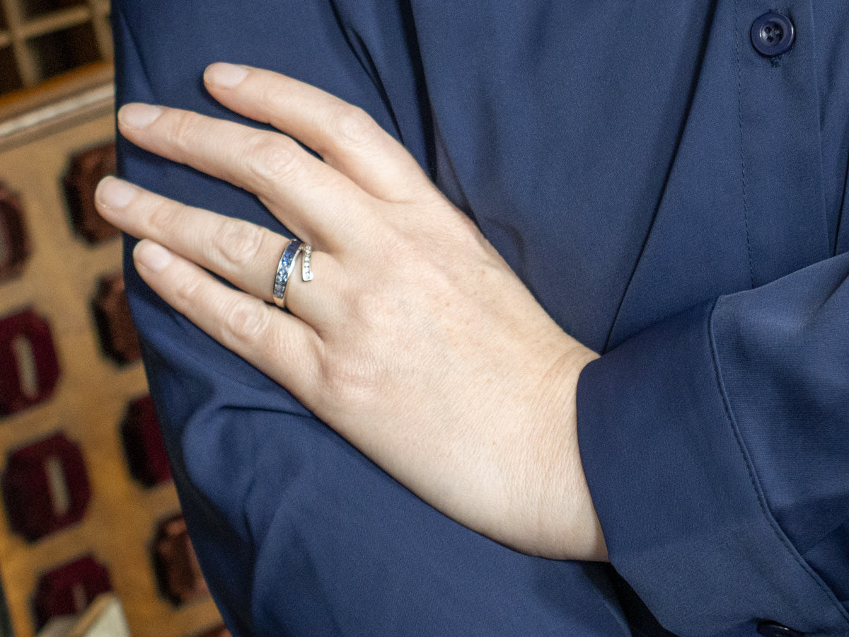 Gradient Sapphire and Diamond Bypass Band