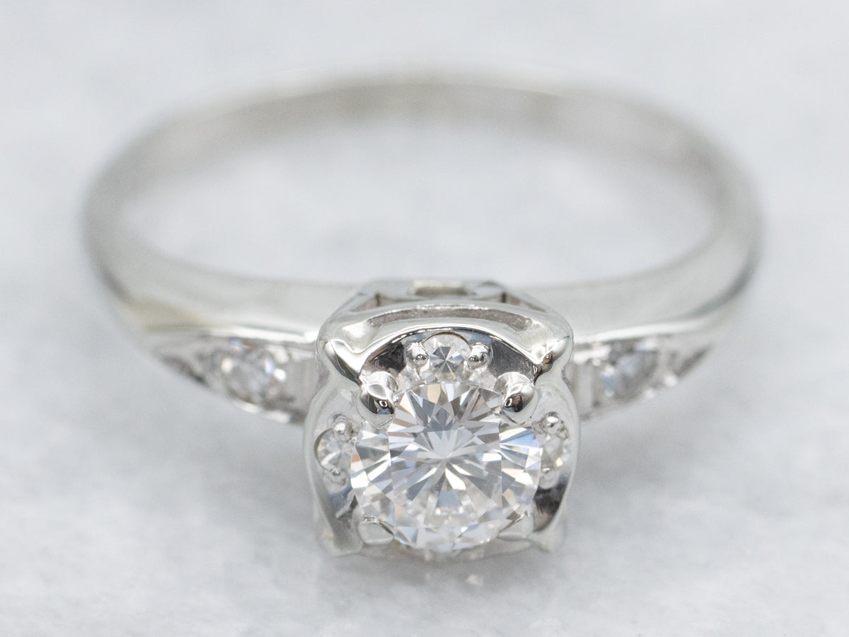 Unique Brilliant Diamond Halo Engagement Ring