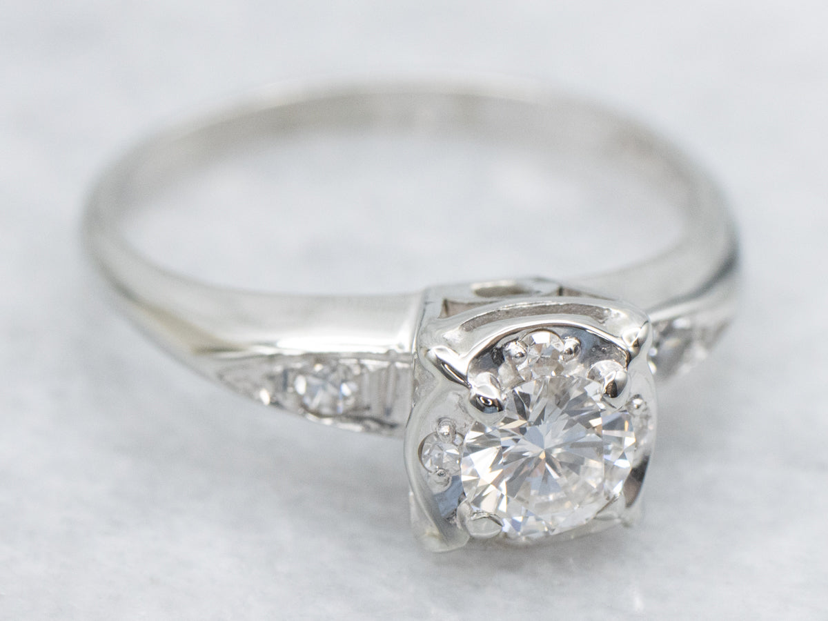 Unique Brilliant Diamond Halo Engagement Ring