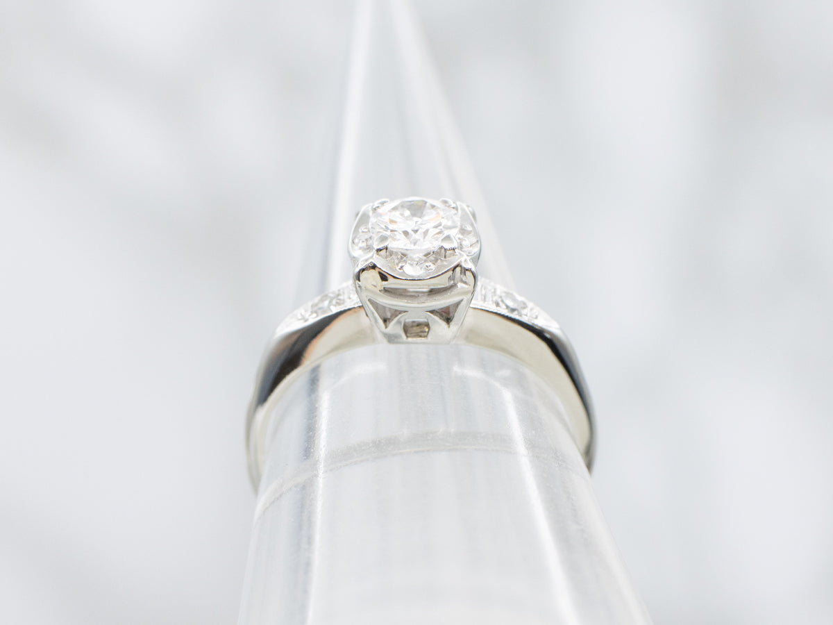 Unique Brilliant Diamond Halo Engagement Ring