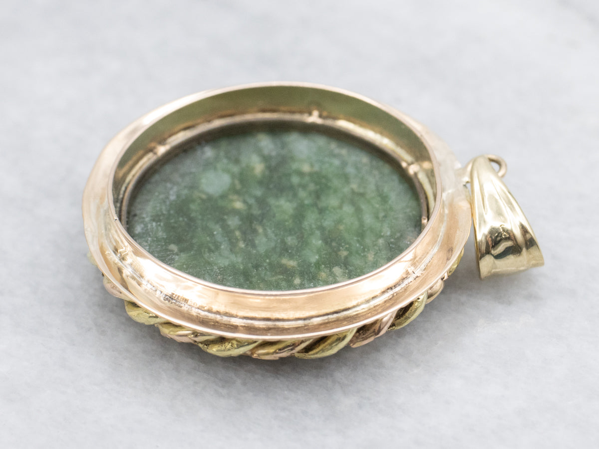 Antique Two-Tone Twisting Nephrite Jade Pendant