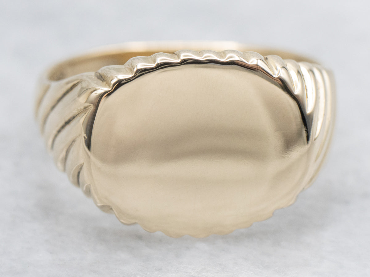 Nautical Gold East-to-West Signet Ring