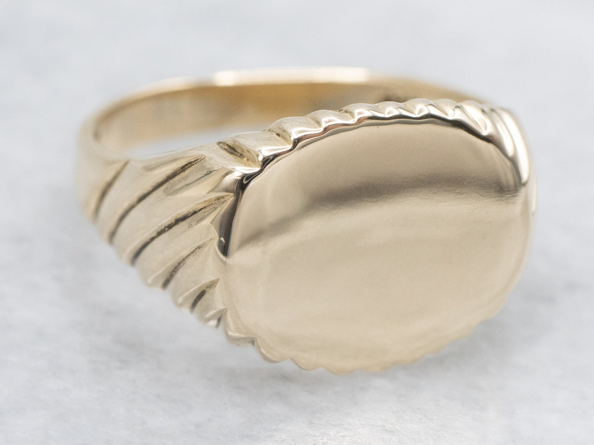 Nautical Gold East-to-West Signet Ring