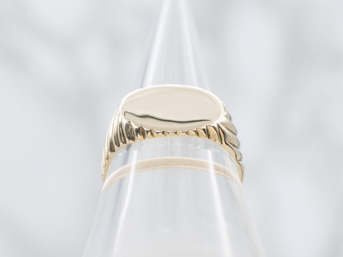 Nautical Gold East-to-West Signet Ring