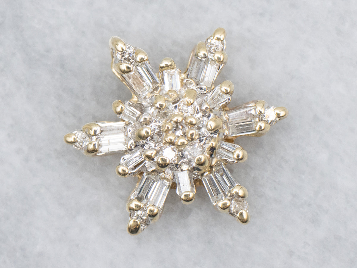 Diamond Cluster Snowflake Pendant