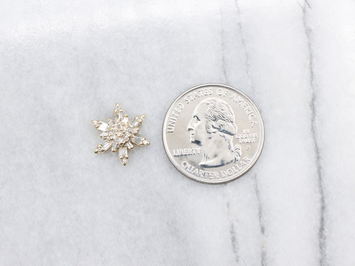 Diamond Cluster Snowflake Pendant