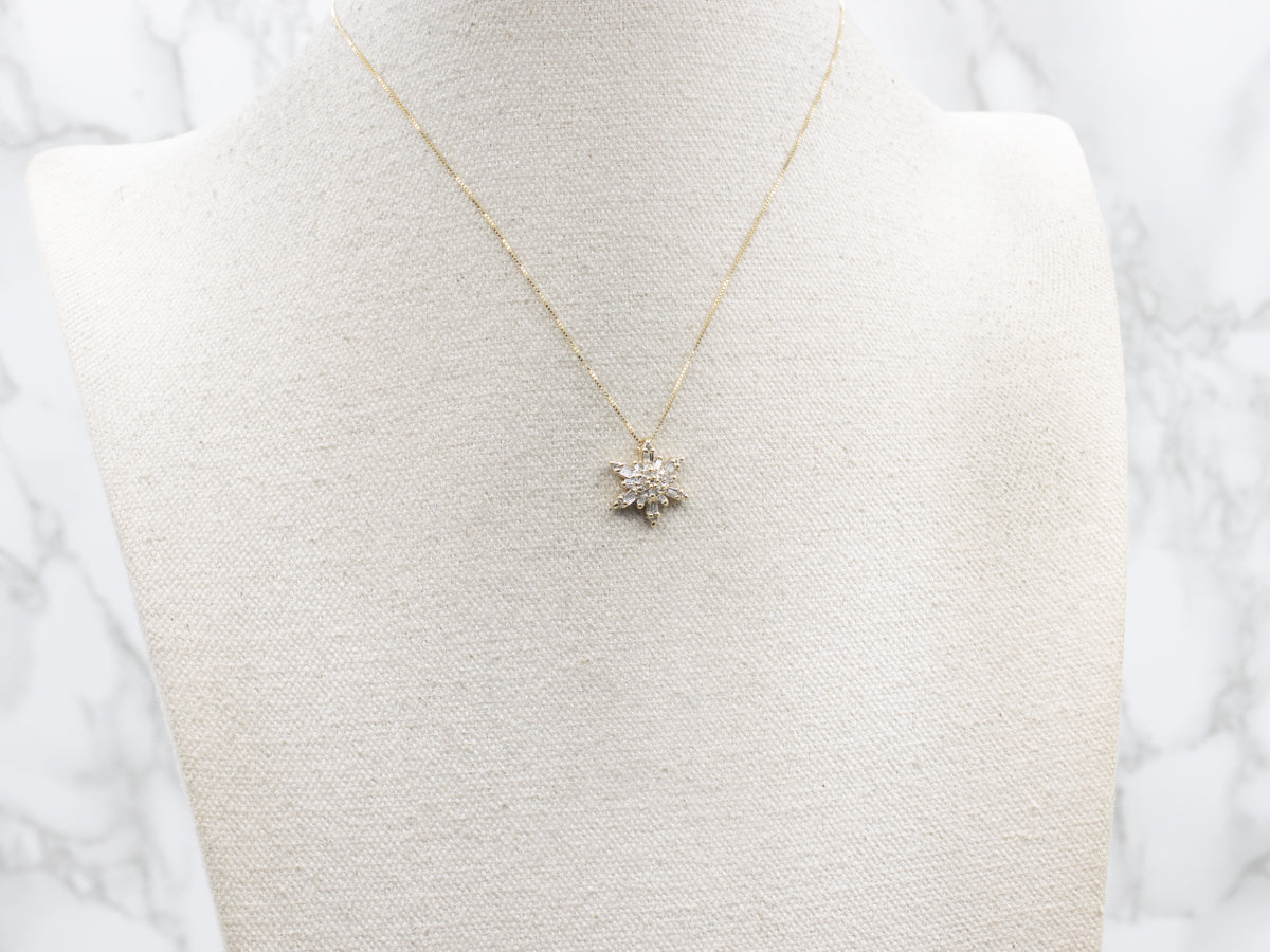 Diamond Cluster Snowflake Pendant