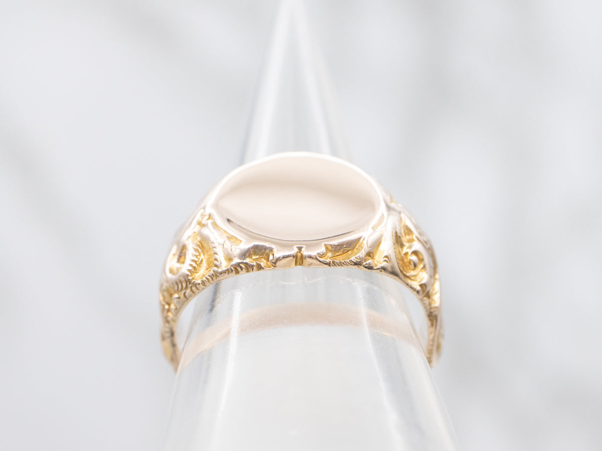 Antique Rose Gold Signet Ring