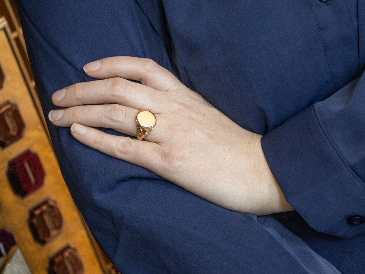 Antique Rose Gold Signet Ring