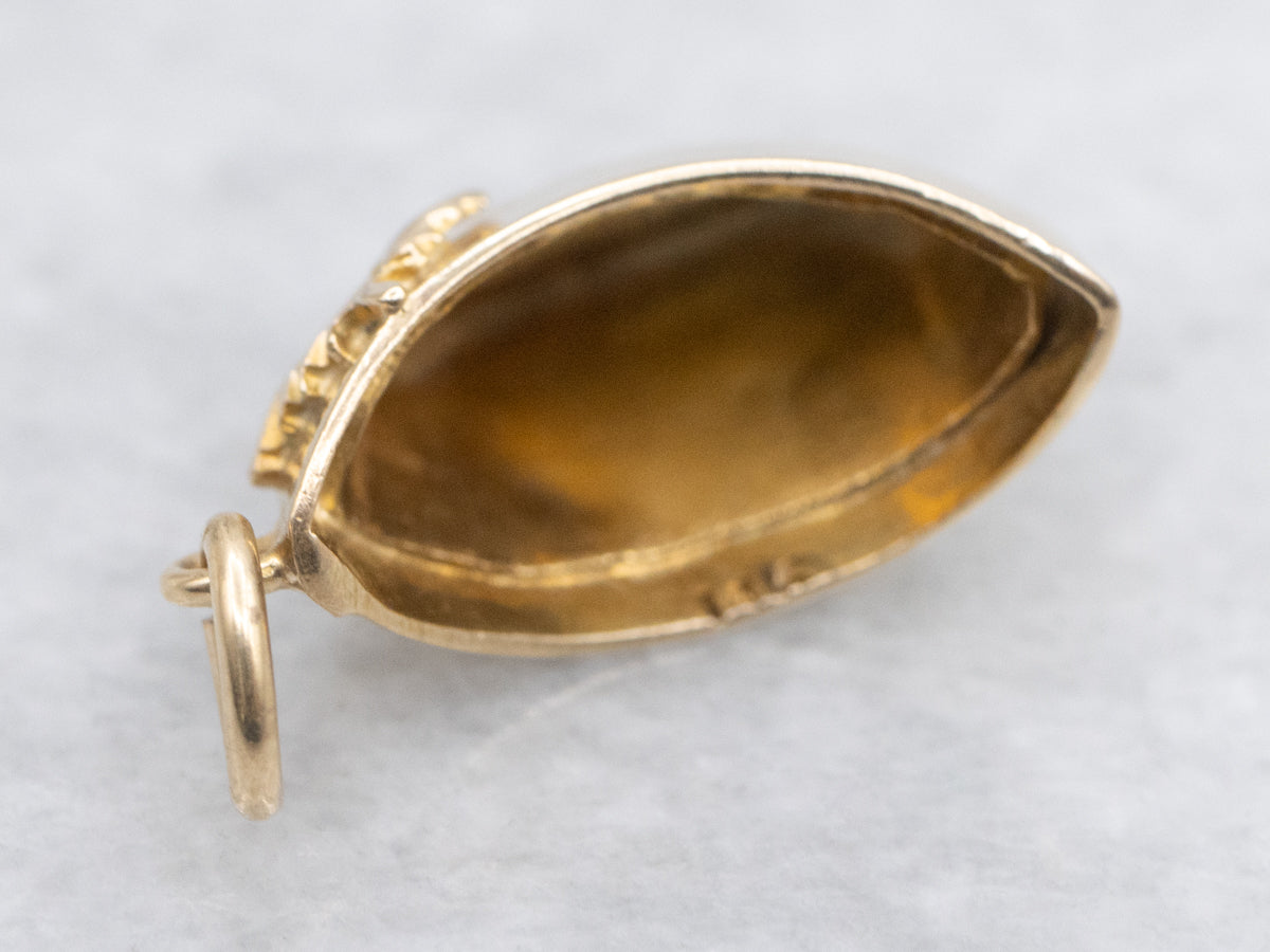 Vintage Gold USA Military Garrison Cap Charm Pendant