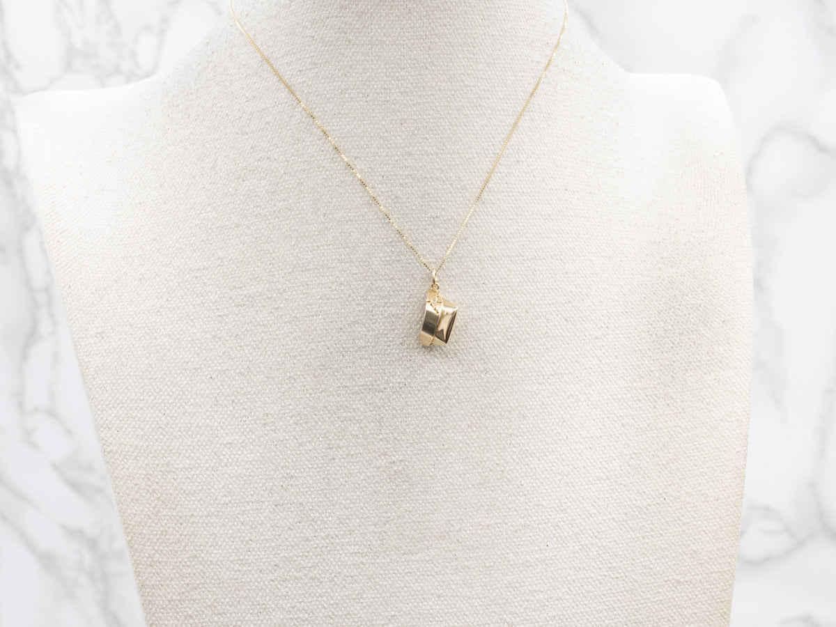 Vintage Gold USA Military Garrison Cap Charm Pendant