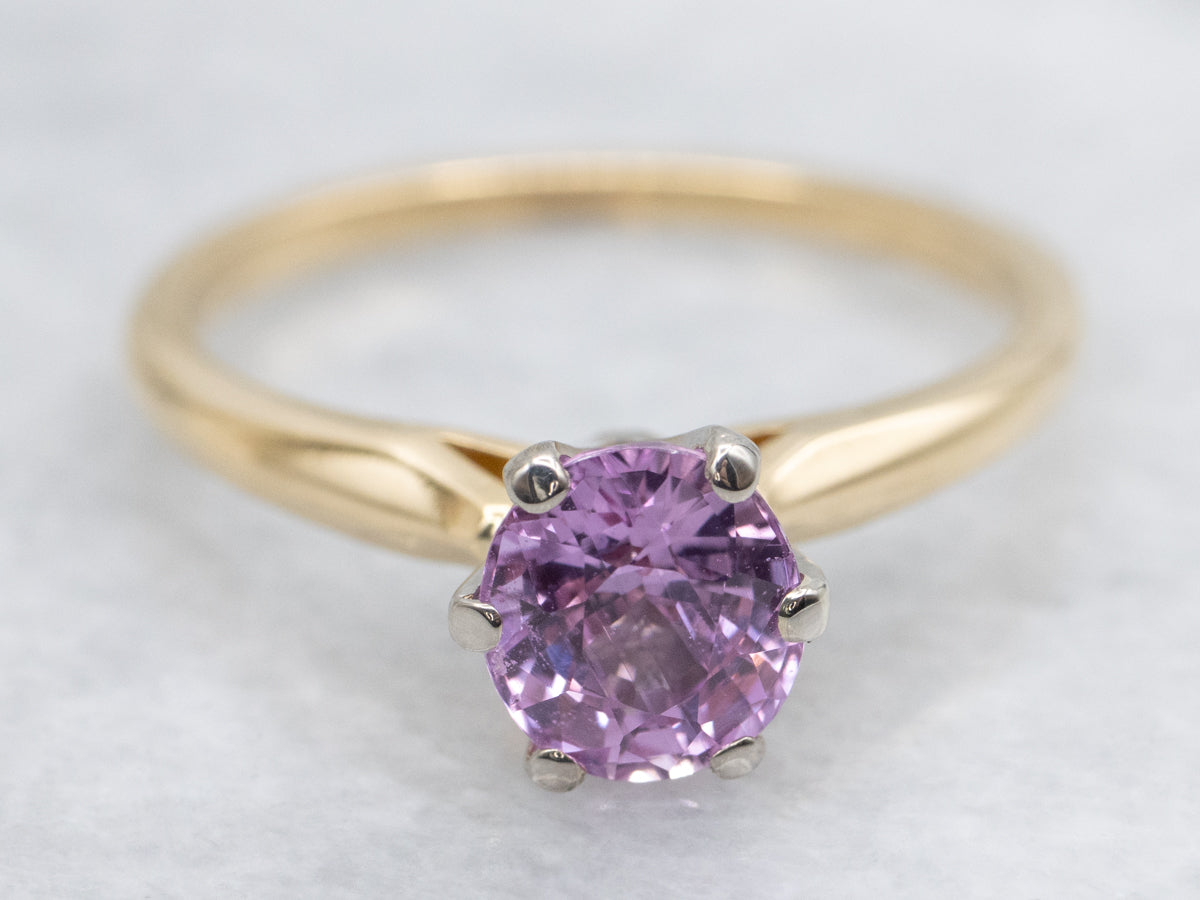 Berry Pink Sapphire Solitaire Engagement Ring
