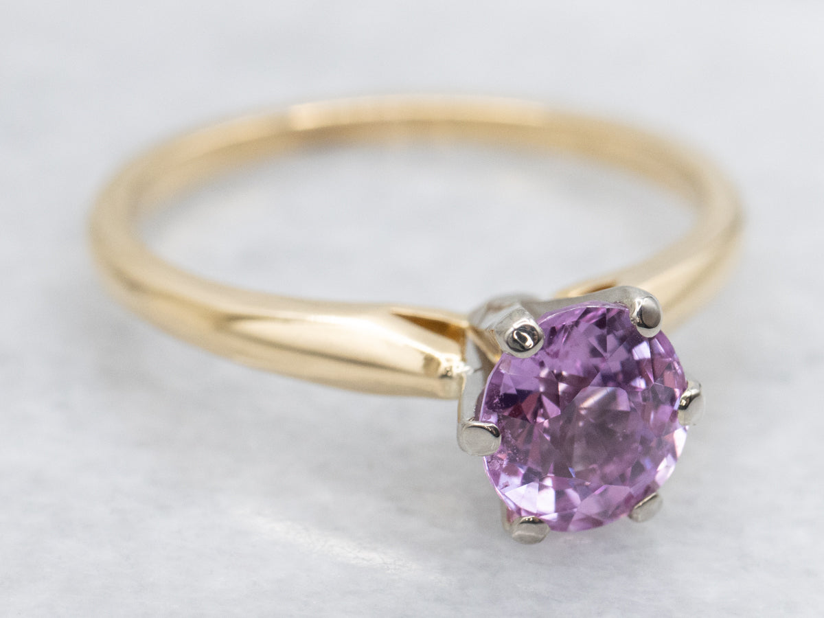 Berry Pink Sapphire Solitaire Engagement Ring