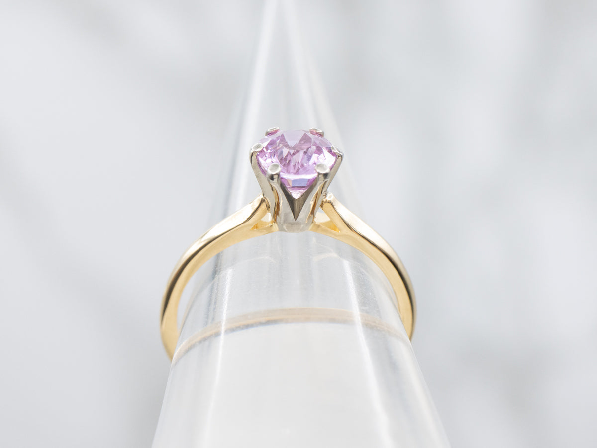 Berry Pink Sapphire Solitaire Engagement Ring