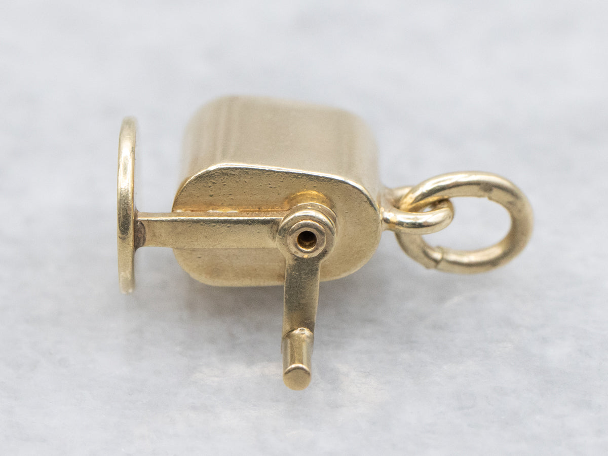 Vintage Gold Moveable Pencil Sharpener Charm Pendant