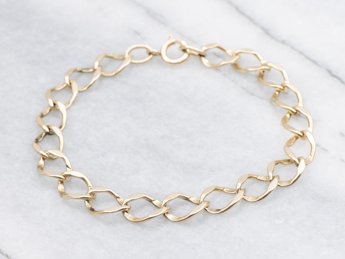 Industrial Style Gold Curb Link Bracelet