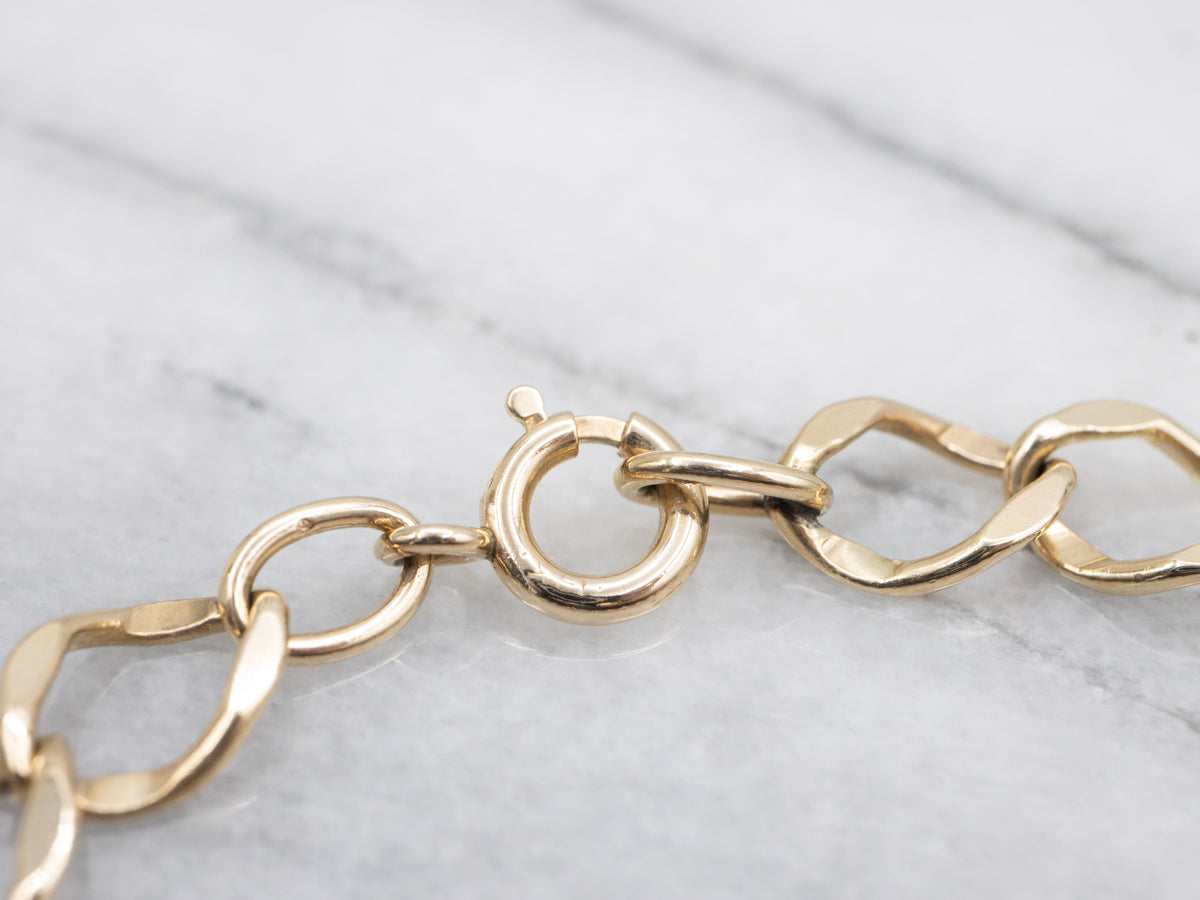 Industrial Style Gold Curb Link Bracelet