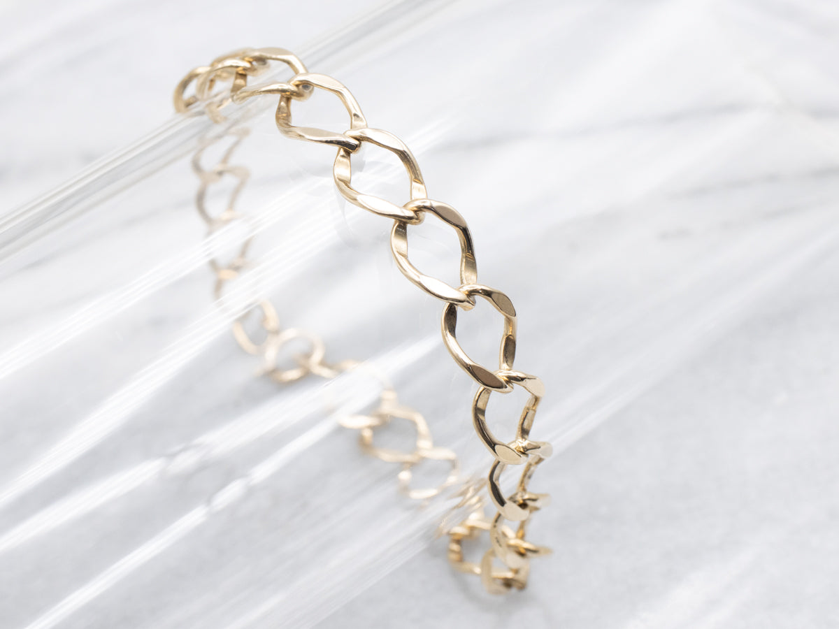 Industrial Style Gold Curb Link Bracelet