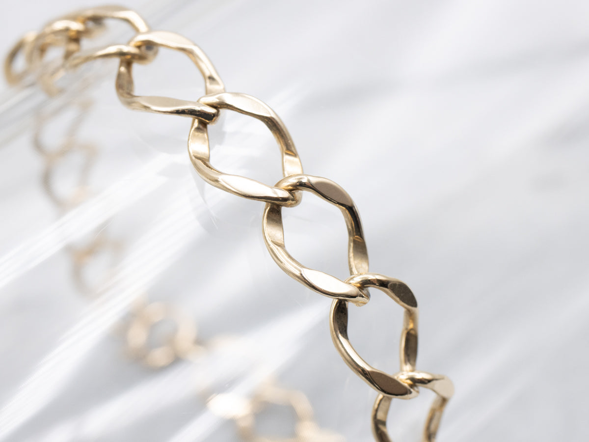 Industrial Style Gold Curb Link Bracelet