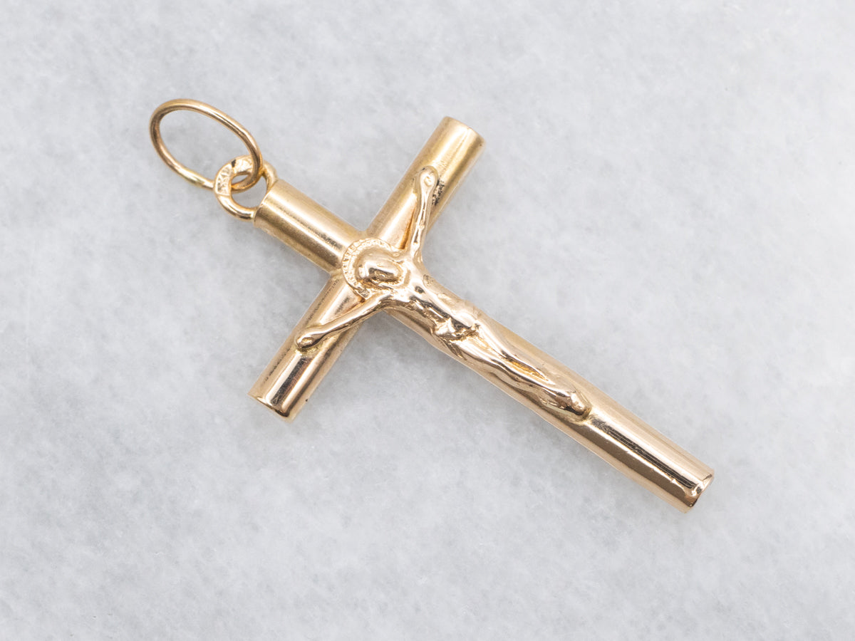 Yellow 800 Gold Crucifix Pendant
