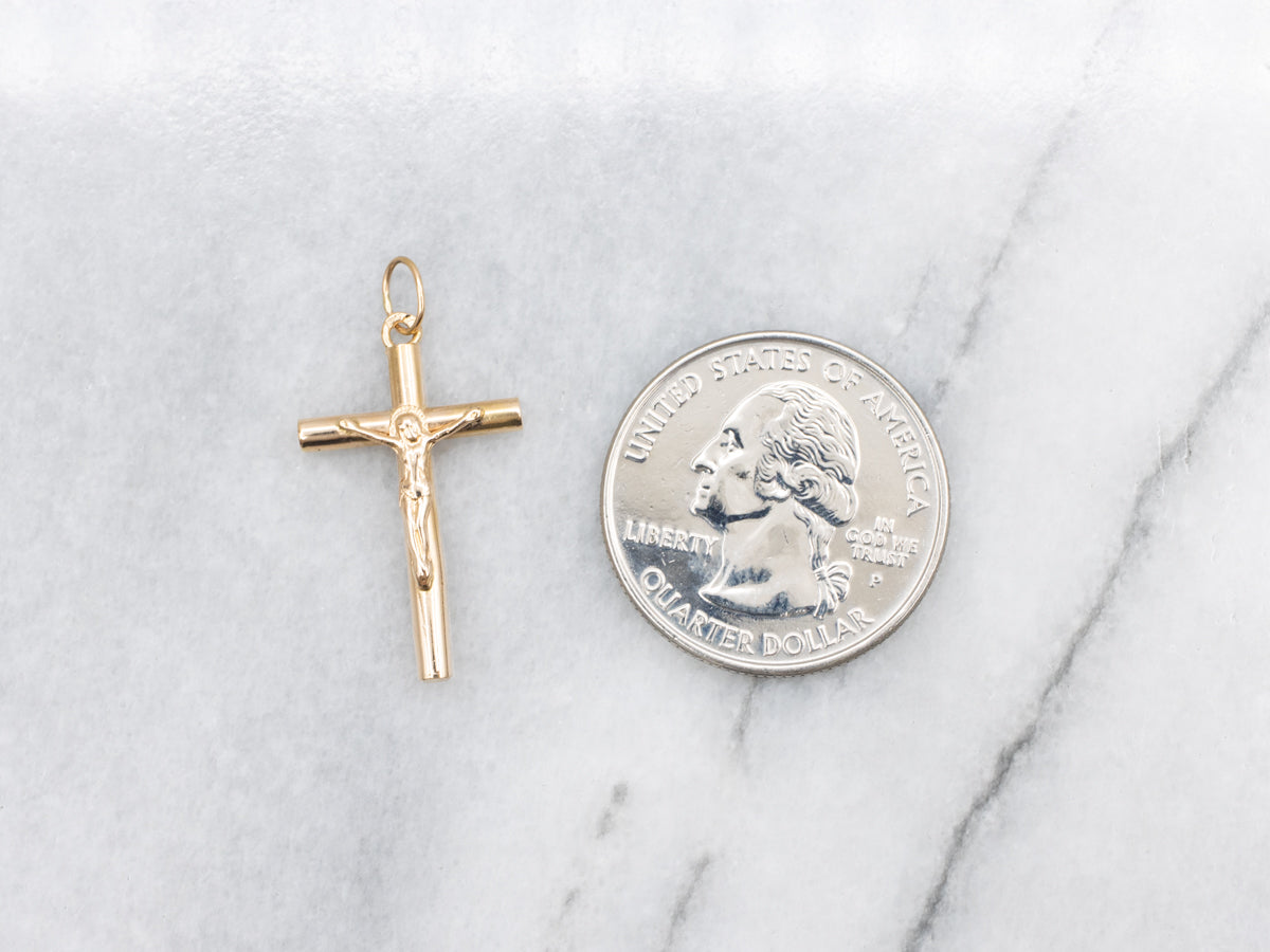 Yellow 800 Gold Crucifix Pendant