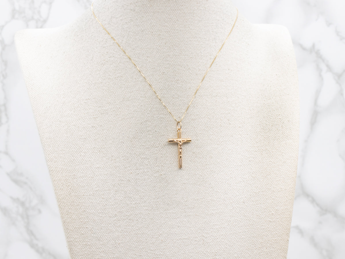 Yellow 800 Gold Crucifix Pendant