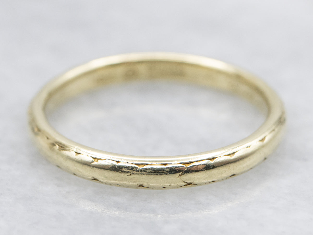 Antique Green Gold Patterned Band