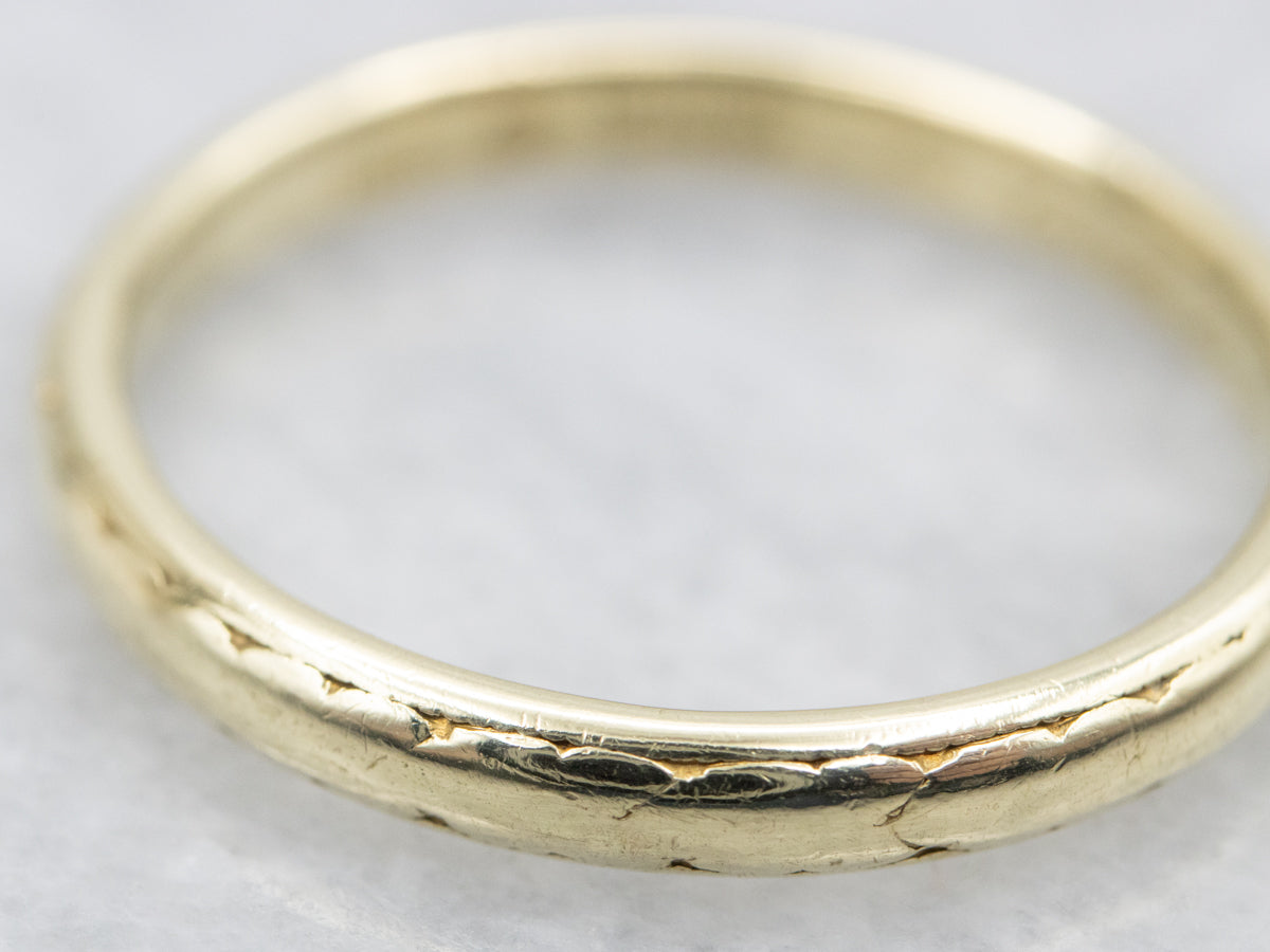 Antique Green Gold Patterned Band