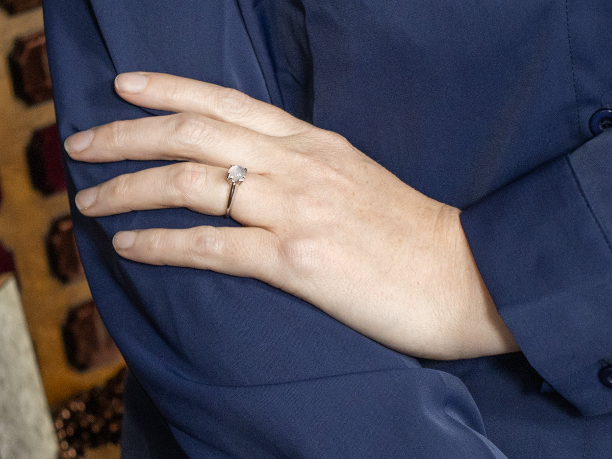 Lavender Star Sapphire Solitaire Ring